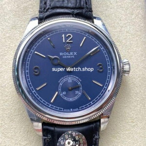 8+ Factory Rolex 1908 52509 39mm Steel Leather Strap Arabic Numerals Blue Dial