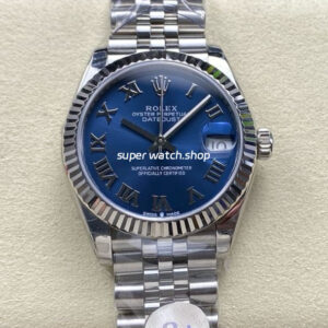 8+ Factory Rolex Counterweight Datejust 278274-0034 31mm Full 904L Roman Numerals Blue Dial Jubilee