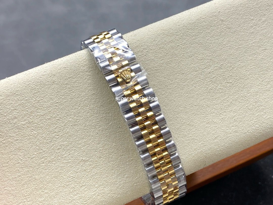8+ Factory Rolex Counterweight Datejust 278383RBR-0002 31mm Diamond Yellow Gold Bezel Half Yellow Gold Roman Numerals White Dial Jubilee - Image 8