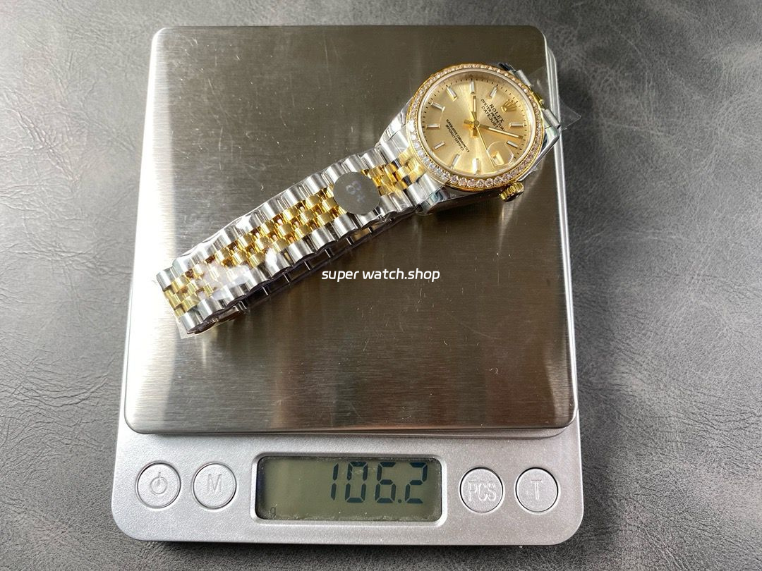 8+ Factory Rolex Counterweight Datejust 278383RBR-0014 31mm Diamond Yellow Gold Bezel Half Yellow Gold Champagne Dial Jubilee - Image 9