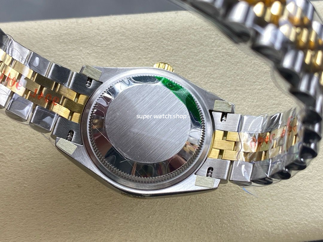 8+ Factory Rolex Counterweight Datejust 278383RBR 31mm Diamond Yellow Gold Bezel Half Yellow Gold Roman Numerals Diamond Pink Dial Jubilee - Image 8