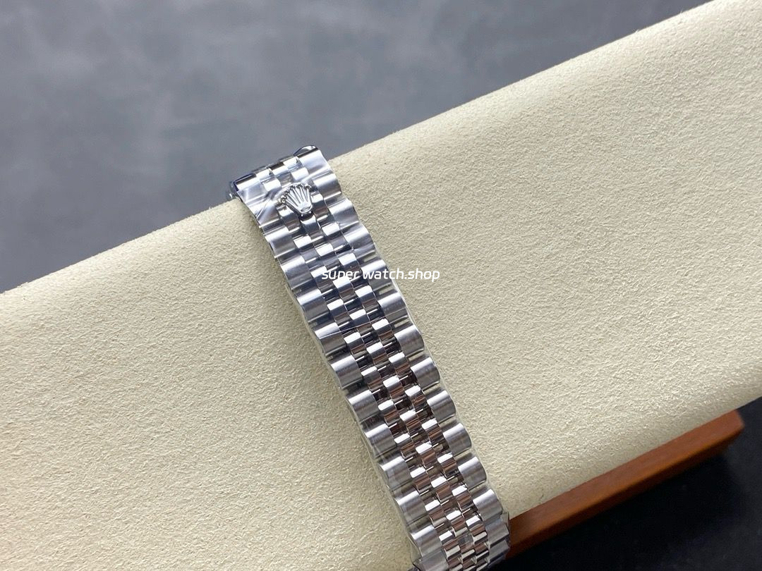 8+ Factory Rolex Counterweight Datejust 278384RBR-0002 31mm Diamond White Gold Bezel Full 904L Roman Numerals Black Dial Jubilee - Image 9