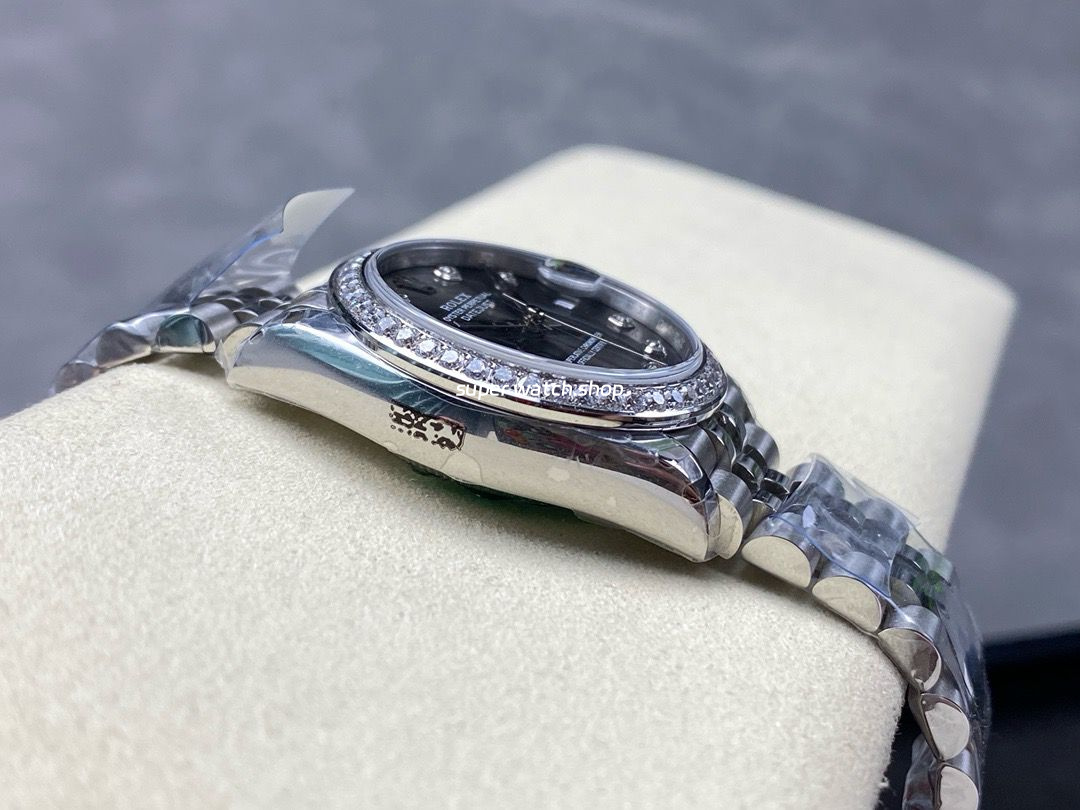 8+ Factory Rolex Counterweight Datejust 278384RBR-0010 31mm Diamond White Gold Bezel Full 904L Diamond Grey Dial Jubilee - Image 5
