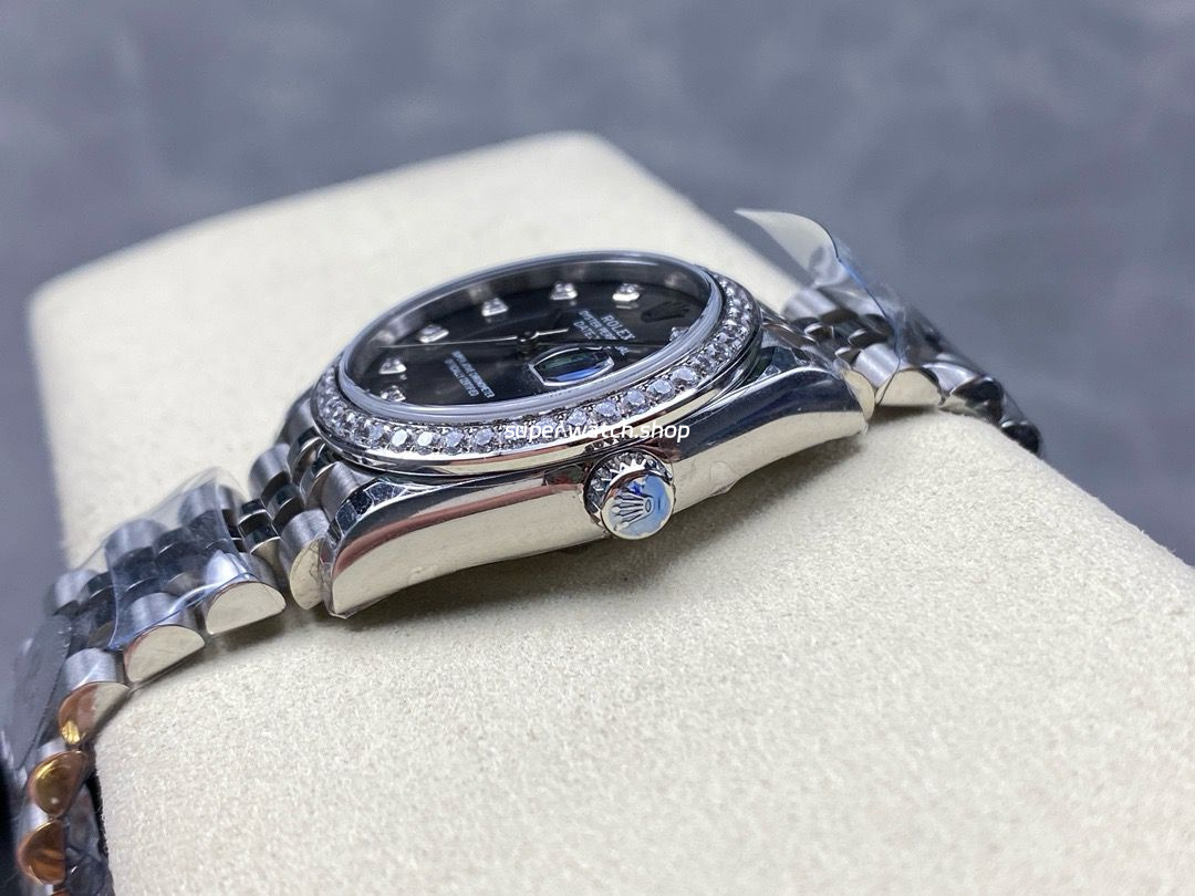 8+ Factory Rolex Counterweight Datejust 278384RBR-0010 31mm Diamond White Gold Bezel Full 904L Diamond Grey Dial Jubilee - Image 6