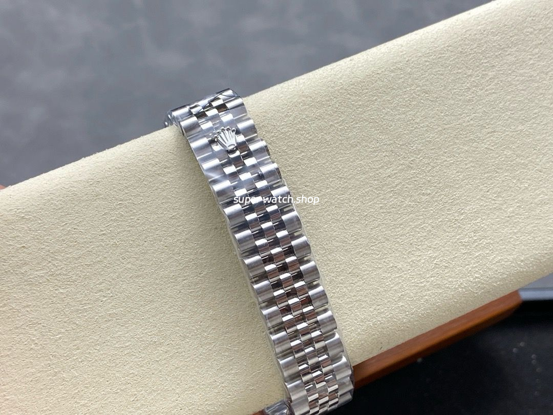 8+ Factory Rolex Counterweight Datejust 278384RBR-0036 31mm Diamond White Gold Bezel Full 904L Diamond Pink Dial Jubilee - Image 8