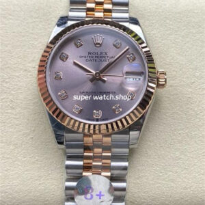 8+ Factory Rolex Datejust 278271-0024 31mm Half Rose Gold Diamond Pink Dial Jubilee
