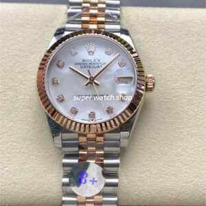 8+ Factory Rolex Datejust 278271-0026 31mm Half Rose Gold Diamond Mother Of pearl Dial Jubilee