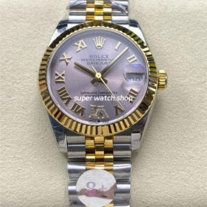 8+ Factory Rolex Datejust 278273-0004 31mm Half Yellow Gold Roman Numerals Diamond Pink Dial Jubilee
