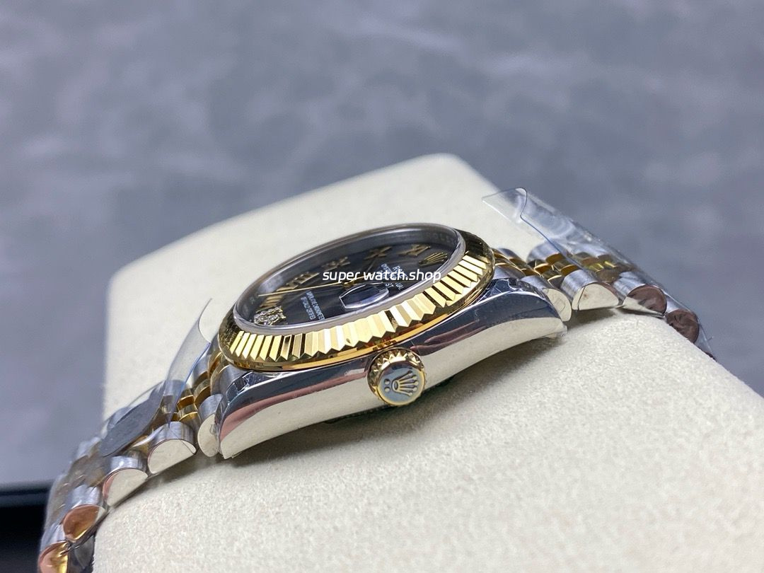8+ Factory Rolex Datejust 278273-0018 31mm Half Yellow Gold Roman Numerals Diamond Dark Grey Dial Jubilee - Image 6
