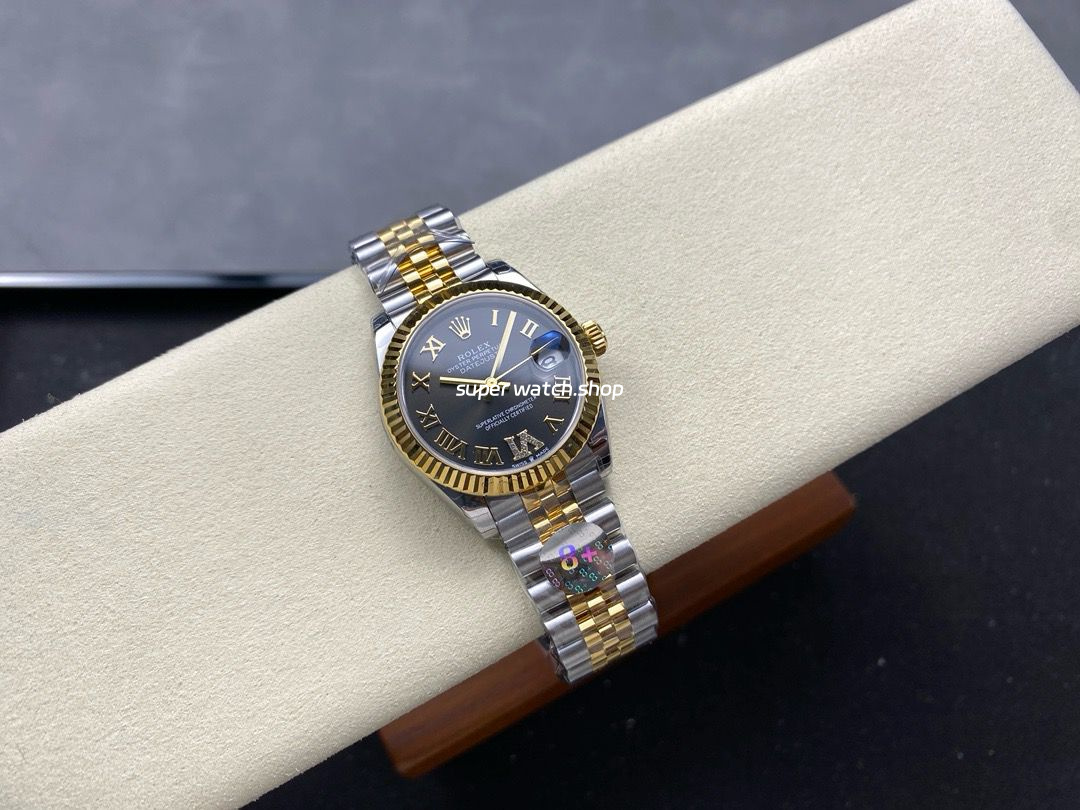 8+ Factory Rolex Datejust 278273-0018 31mm Half Yellow Gold Roman Numerals Diamond Dark Grey Dial Jubilee - Image 4