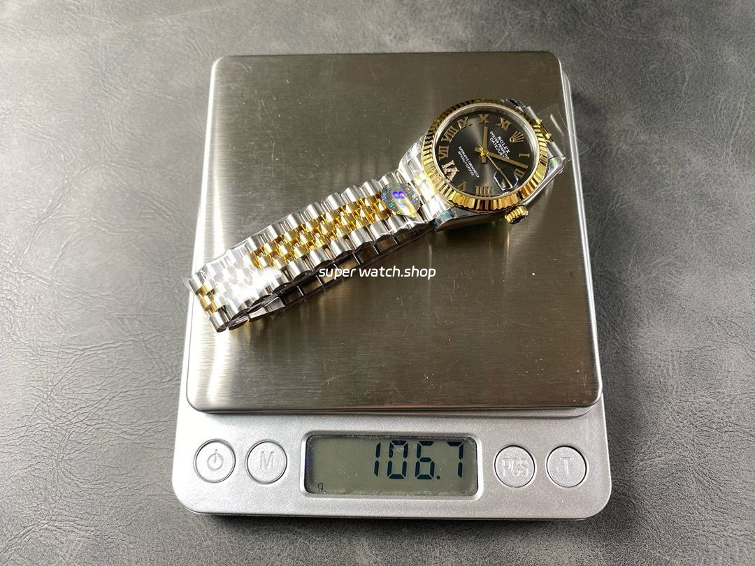8+ Factory Rolex Datejust 278273-0018 31mm Half Yellow Gold Roman Numerals Diamond Dark Grey Dial Jubilee - Image 9