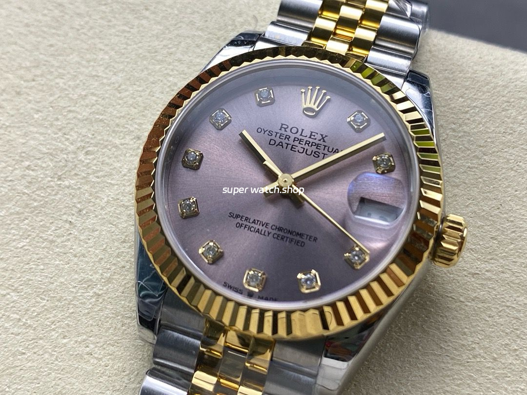 8+ Factory Rolex Datejust 278273-0020 31mm Half Yellow Gold Diamond Pink Dial Jubilee - Image 3
