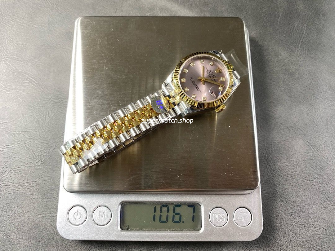 8+ Factory Rolex Datejust 278273-0020 31mm Half Yellow Gold Diamond Pink Dial Jubilee - Image 9