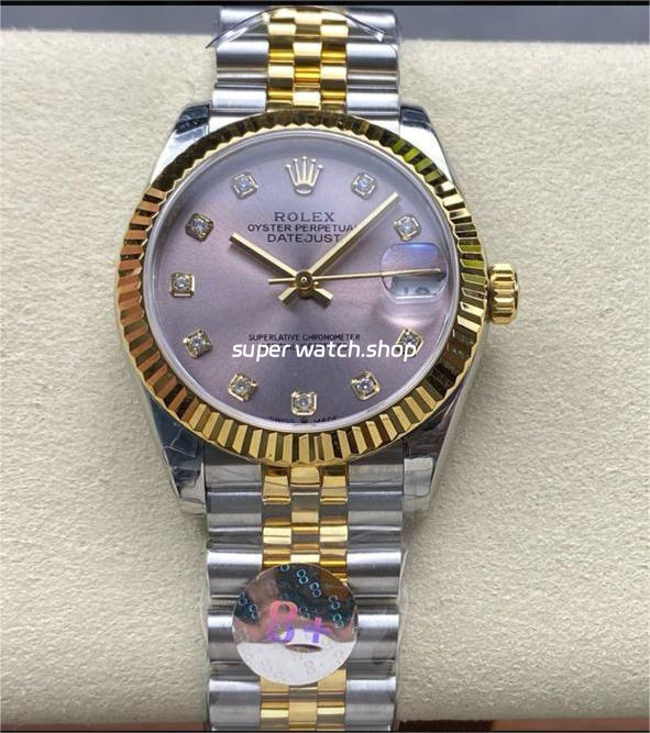 8+ Factory Rolex Datejust 278273-0020 31mm Half Yellow Gold Diamond Pink Dial Jubilee