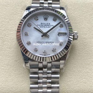 8+ Factory Rolex Datejust 278274-0006 31mm Full Steel Diamond Mother Of Pearl Dial Jubilee
