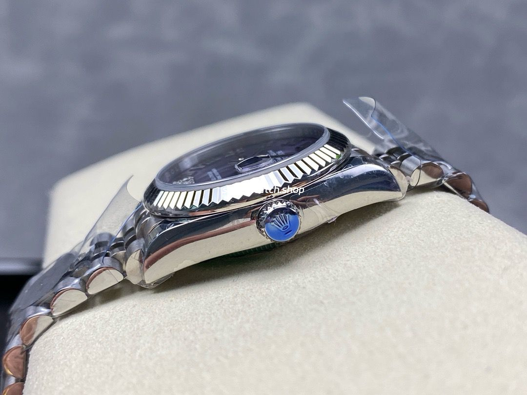 8+ Factory Rolex Datejust 278274-0026 31mm Full Steel Roman Numerals Diamond Purple Dial Jubilee - Image 6