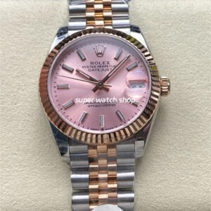 8+ Factory Rolex counterweight Datejust 278271-0010 31mm Half Rose Gold Pink Dial Jubilee