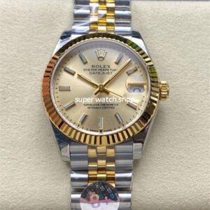 8+ Factory Rolex counterweight Datejust 278273-0014 31mm Half Yellow Gold Champagne Dial Jubilee