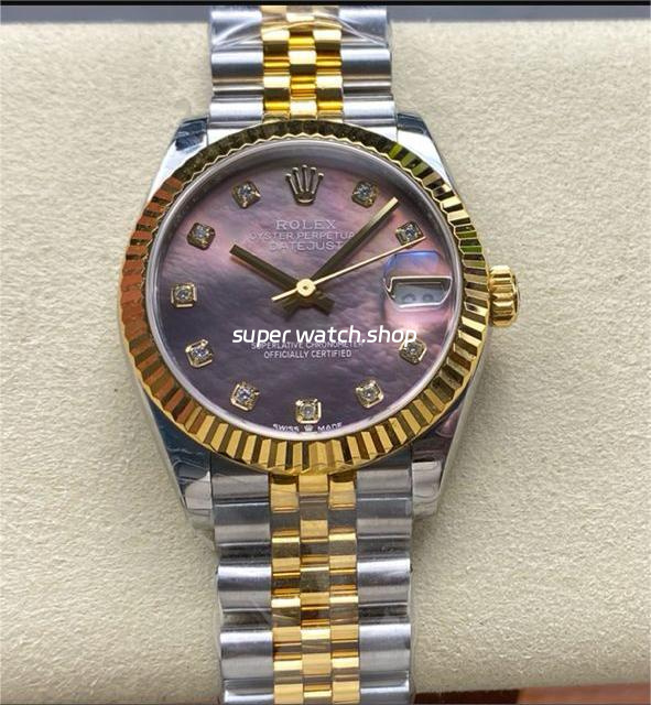 8+ Factory Rolex counterweight Datejust 278273-0024 31mm Half Yellow Gold Diamond Mother Of Pearl Dial Jubilee