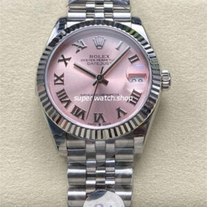 8+ Factory Rolex counterweight Datejust 278274-0020 31mm Full 904L Roman Numerals Pink Dial Jubilee