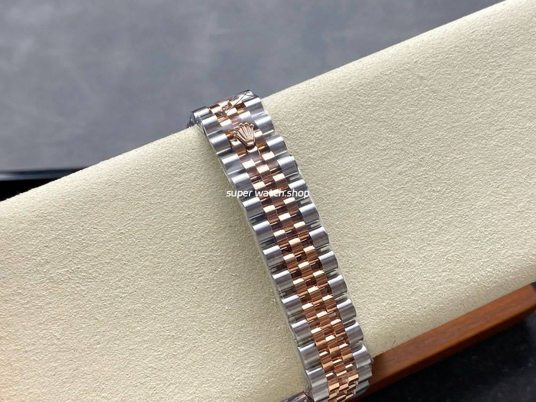 8+ Factory Rolex counterweight Datejust 278381RBR-0018 31mm Diamond Rose Gold Bezel Half Rose Gold Grey Dial Jubilee - Image 8