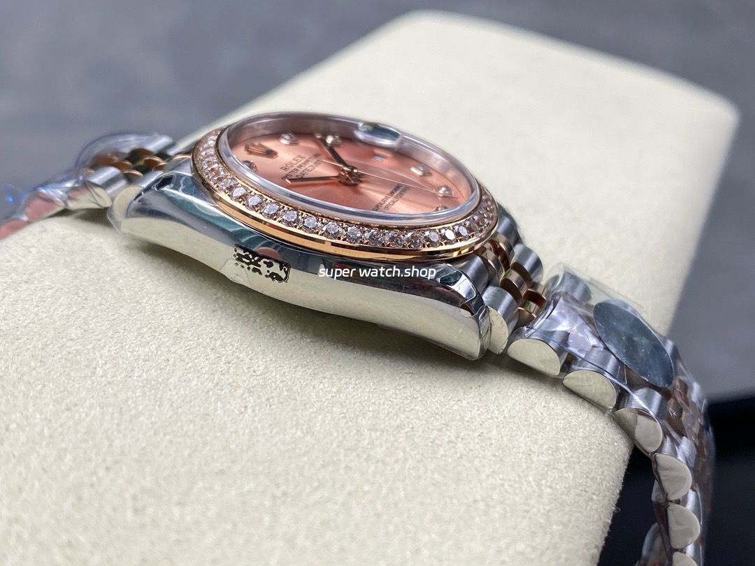 8+ Factory Rolex counterweight Datejust 278381RBR-0024 31mm Diamond Rose Gold Bezel Half Rose Gold Diamond Pink Dial Jubilee - Image 6