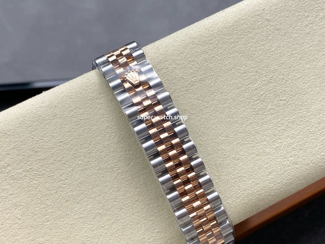 8+ Factory Rolex counterweight Datejust 278381RBR-0024 31mm Diamond Rose Gold Bezel Half Rose Gold Diamond Pink Dial Jubilee - Image 9