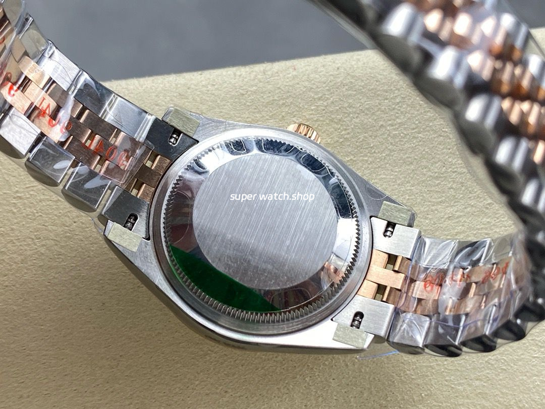 8+ Factory Rolex counterweight Datejust 278381RBR-0026 31mm Diamond Rose Gold Bezel Half Rose Gold Diamond Mother Of Pearl Dial Jubilee - Image 7