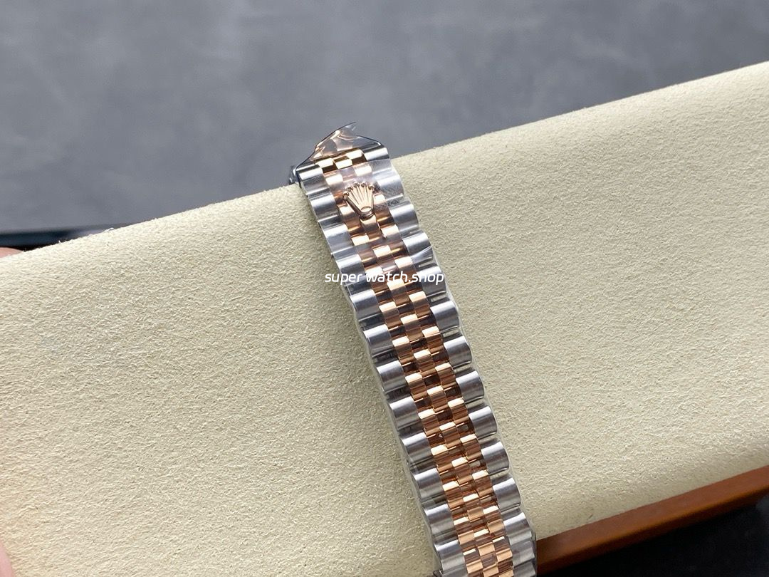8+ Factory Rolex counterweight Datejust 278381RBR-0026 31mm Diamond Rose Gold Bezel Half Rose Gold Diamond Mother Of Pearl Dial Jubilee - Image 8