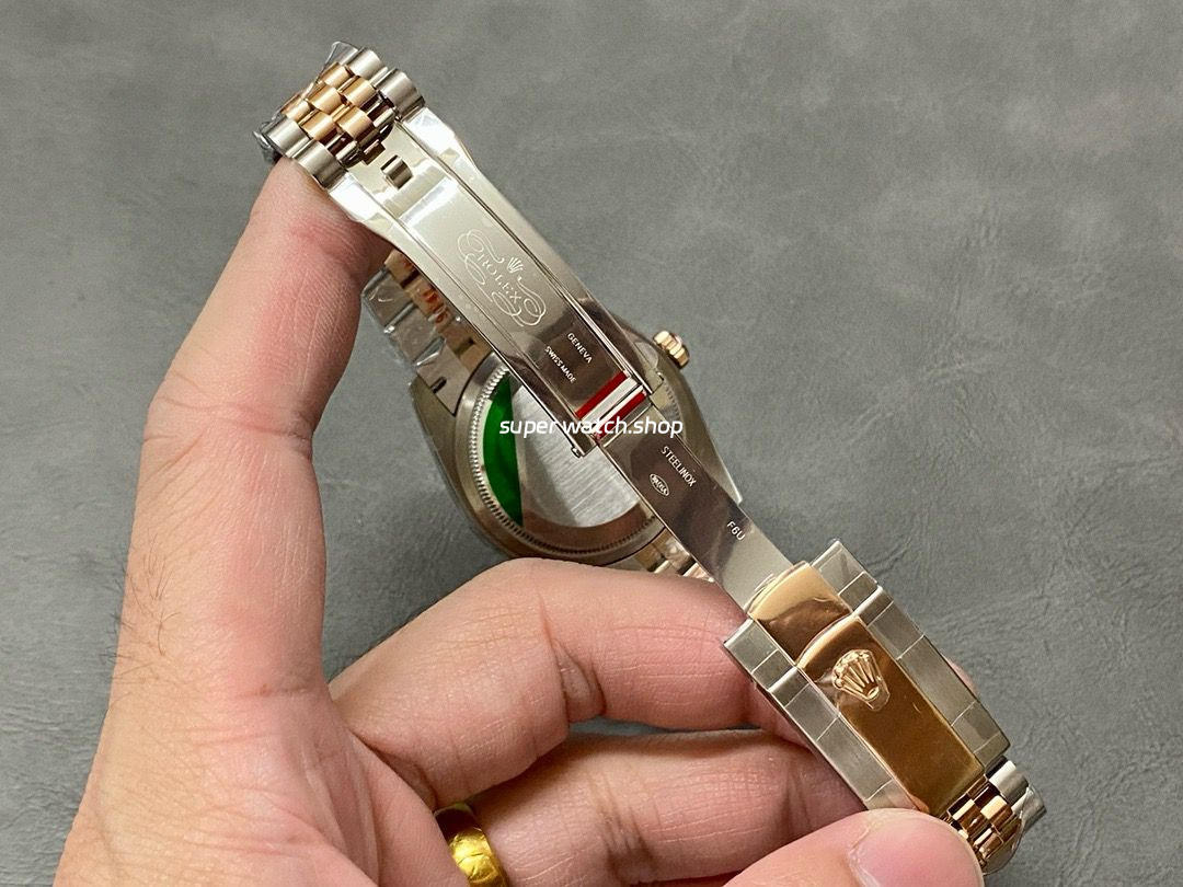 A+ Factory Rolex Datejust 126231-0021 36mm Half Rose Gold Diaond Mop Mother Of Pearl Dial Jubilee - Image 9