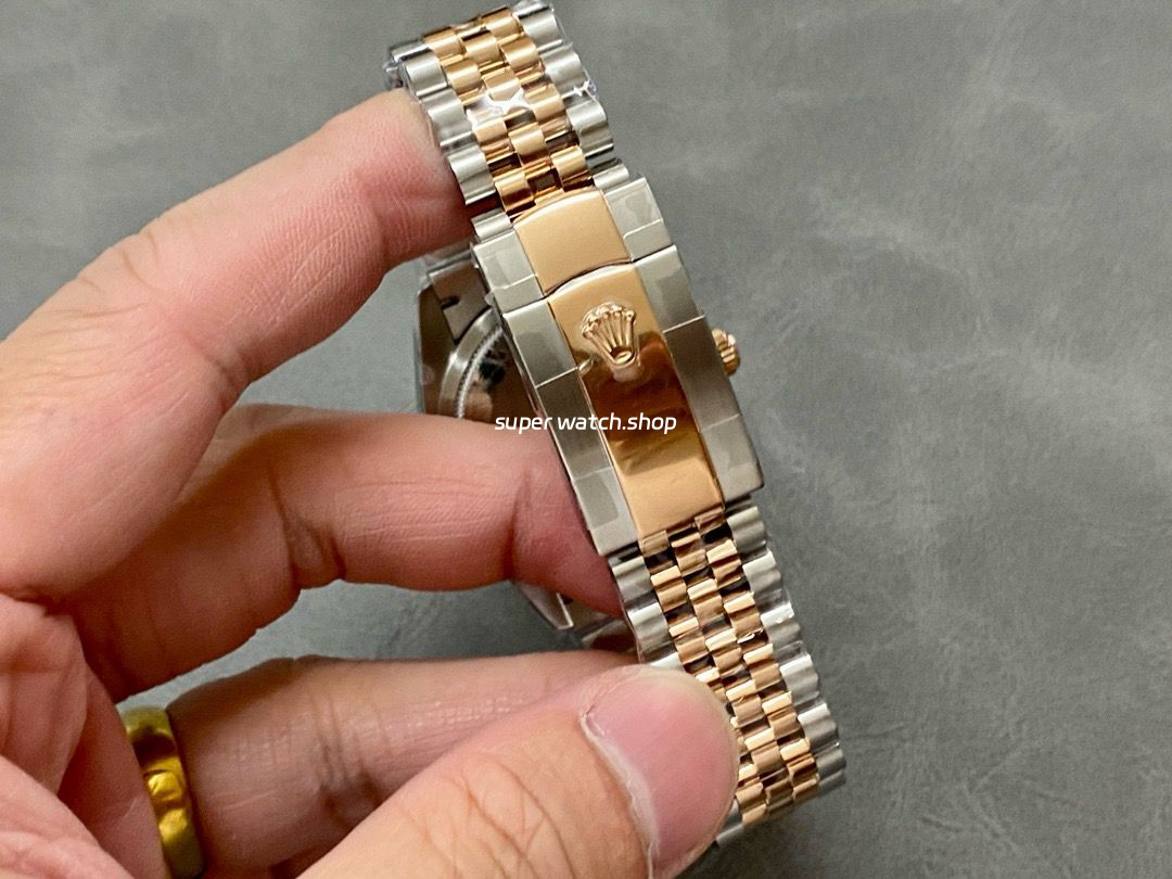 A+ Factory Rolex Datejust 126231-0023 36mm Half Rose Gold Roman Numerals Diamond Grey Dial Jubilee - Image 8