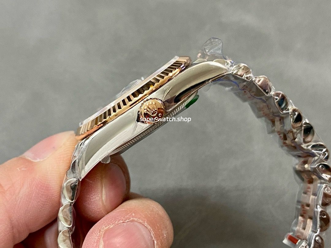A+ Factory Rolex Datejust 126231-0023 36mm Half Rose Gold Roman Numerals Diamond Grey Dial Jubilee - Image 6