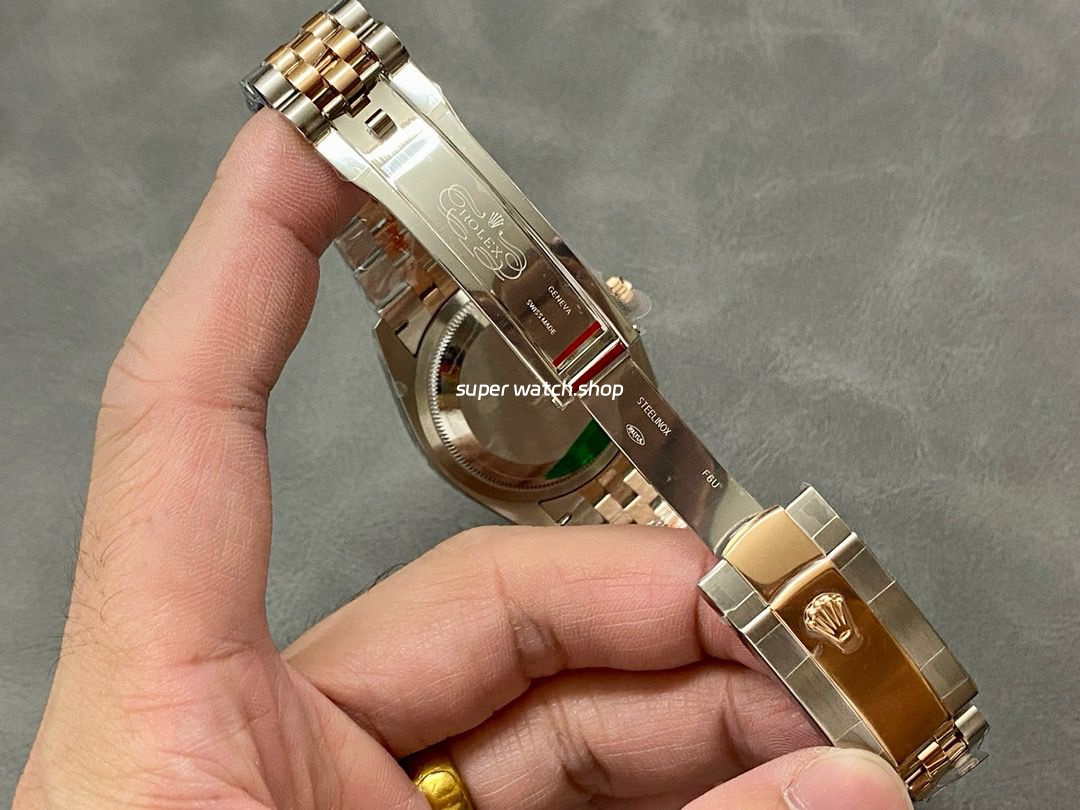 A+ Factory Rolex Datejust 126231-0023 36mm Half Rose Gold Roman Numerals Diamond Grey Dial Jubilee - Image 9