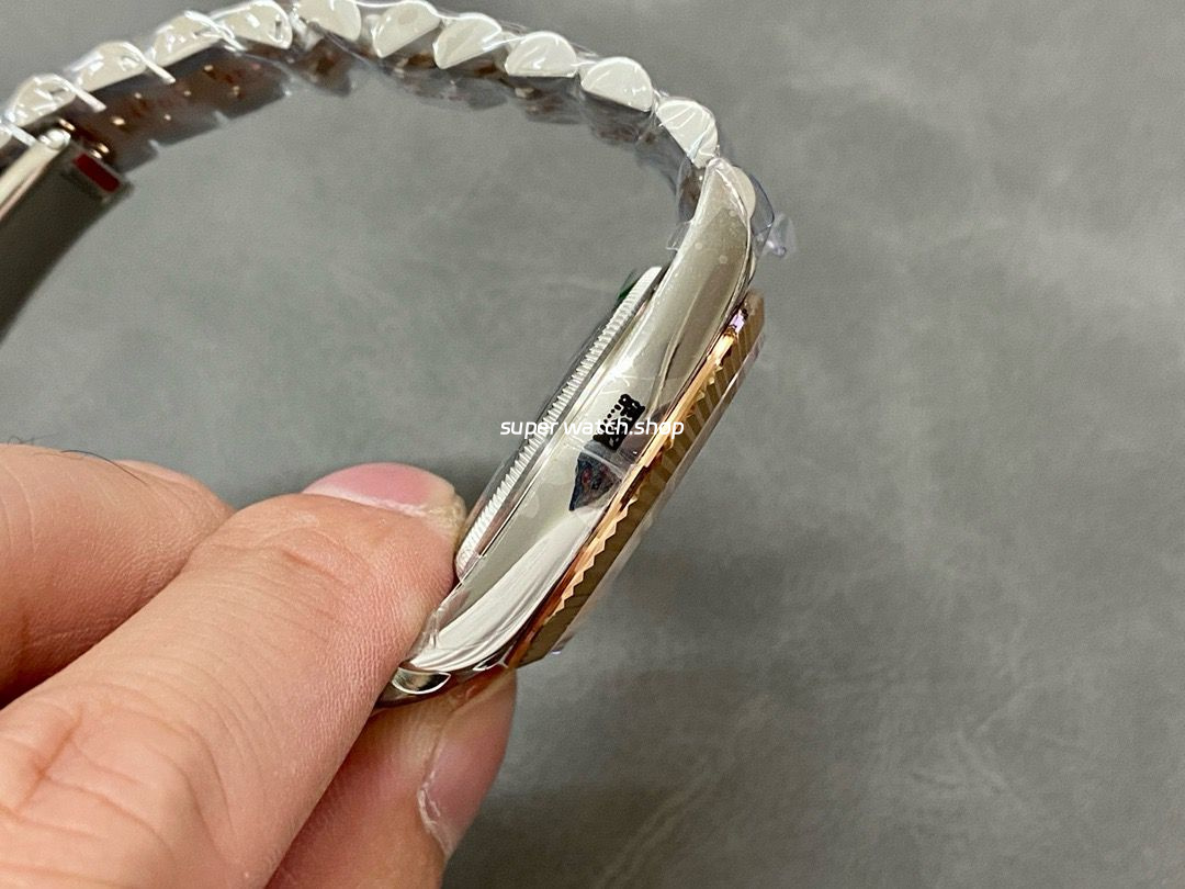 A+ Factory Rolex Datejust 126231-0023 36mm Half Rose Gold Roman Numerals Diamond Grey Dial Jubilee - Image 5