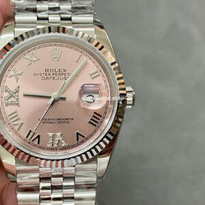 A+ Factory Rolex Datejust 126234-0031 36mm Full 904L Roman Numerals&Diamond Pink Dial Jubilee