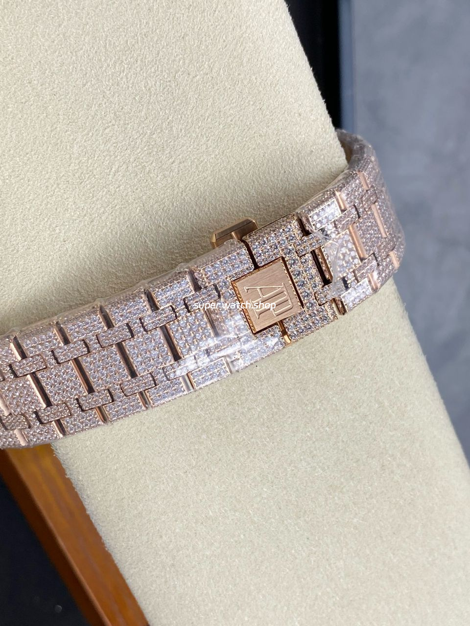AMG Factory Audemars Piguet Royal Oak Selfwinding 15400 41mm Full Rose Gold Diamond Arabic Number Diamond Dial - Image 7