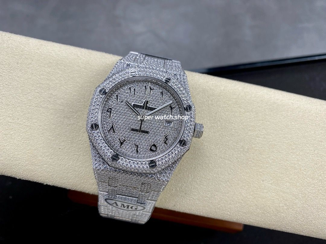 AMG Factory Audemars Piguet Royal Oak Selfwinding 15400 41mm Full Steel Diamond Arabic Number Diamond Dial - Image 4