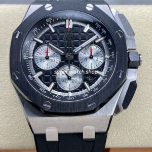 APF Factory Audemars Piguet Royal Oak Chronograph 26420SO.OO.A002CA.01 43mm Steel Rubber Strap Black Dial