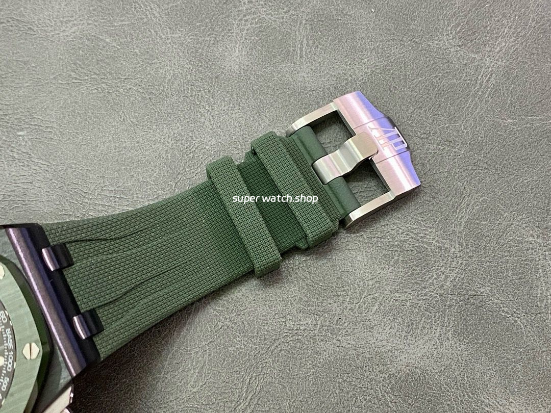 APF Factory Audemars Piguet Royal Oak Offshore Chronograph 26405CE.OO.A056CA.01 44mm Ceramic Rubber Strap Arabic Numerals Green Dial - Image 8