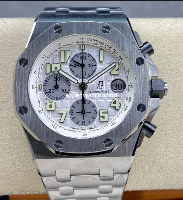APF Factory Audemars Piguet Royal Oak Offshore Chronograph 25721ST.OO.1000ST.07.A 42mm Full Steel Arabic Numerals Silver Dial