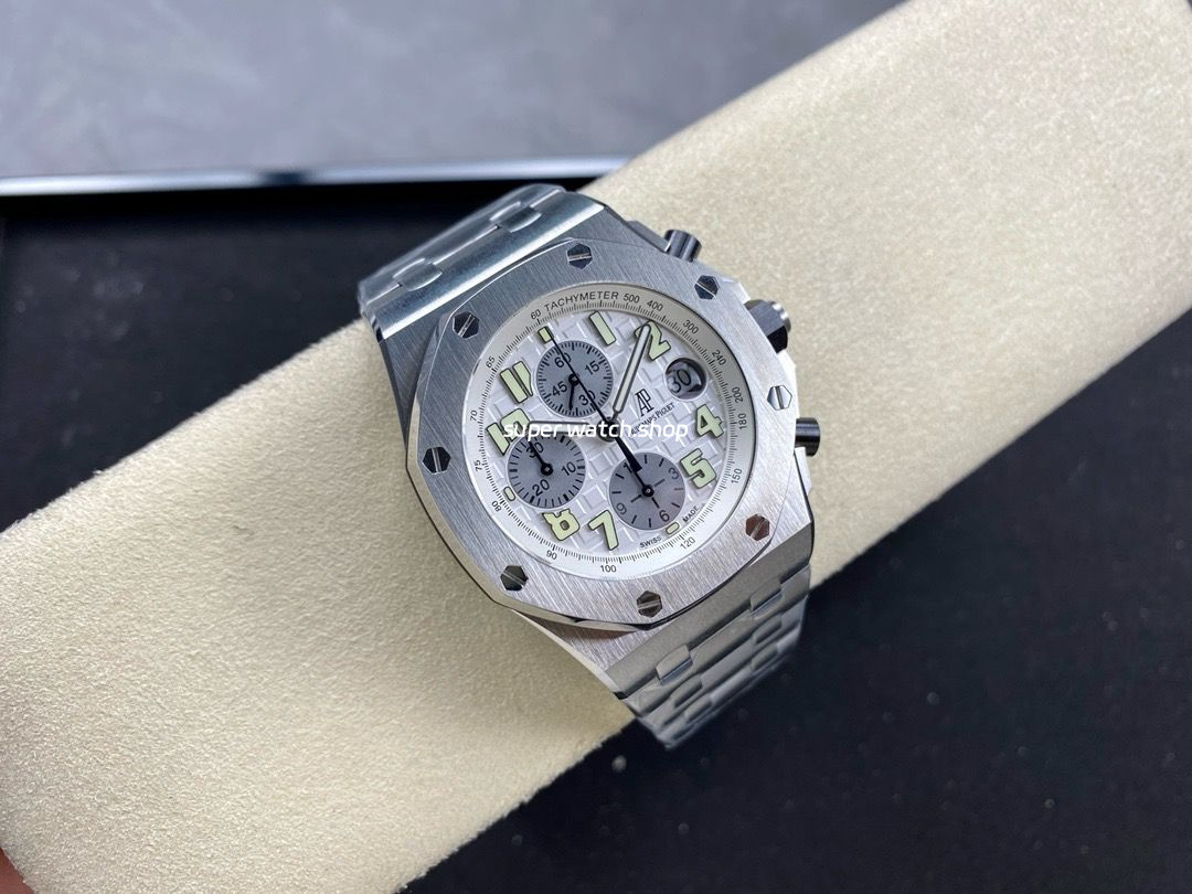 APF Factory Audemars Piguet Royal Oak Offshore Chronograph 25721ST.OO.1000ST.07.A 42mm Full Steel Arabic Numerals Silver Dial - Image 4