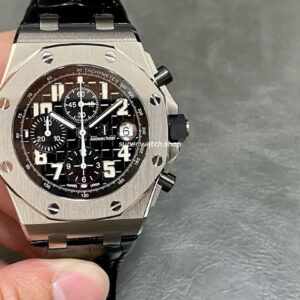 APF Factory Audemars Piguet Royal Oak Offshore Chronograph 26170ST.OO.D101CR.03 42mm Steel Leather Strap Arabic Numerals Black Dial