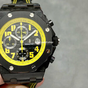 APF Factory Audemars Piguet Royal Oak Offshore Chronograph 26176FO.OO.D101CR.02 42mm Carbon Fiber Leather Strap Black Dial