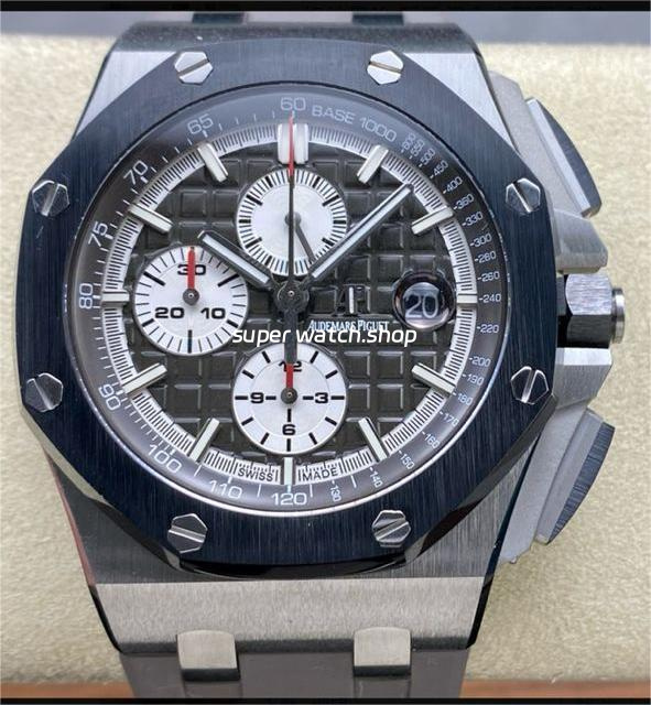 APF Factory Audemars Piguet Royal Oak Offshore Chronograph 26405CE.OO.A002CA.01 44mm Titanium Rubber Strap Grey Dial