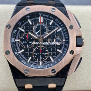 APF Factory Audemars Piguet Royal Oak Offshore Chronograph 26406FR.OO.A002CA.01 44mm Carbon Fiber Rubber Strap Black Dial