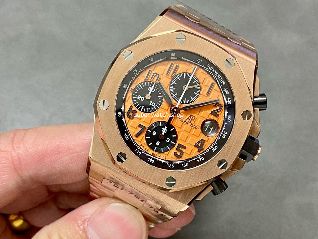APF Factory Audemars Piguet Royal Oak Offshore Chronograph 26470OR.OO.1000OR.01 42mm Full Rose Gold Orange Dial - Image 3