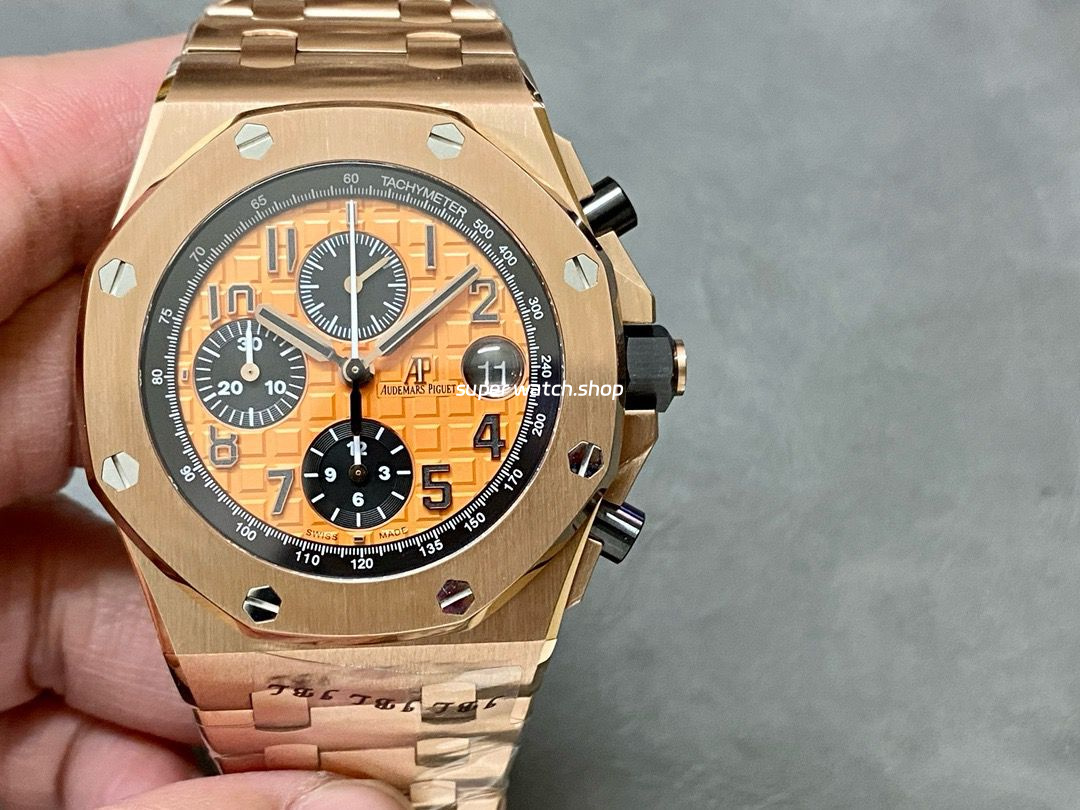 APF Factory Audemars Piguet Royal Oak Offshore Chronograph 26470OR.OO.1000OR.01 42mm Full Rose Gold Orange Dial