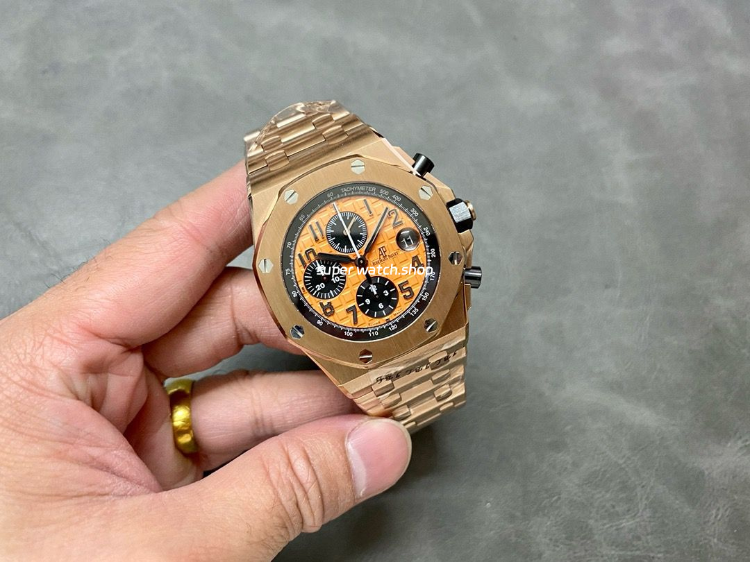APF Factory Audemars Piguet Royal Oak Offshore Chronograph 26470OR.OO.1000OR.01 42mm Full Rose Gold Orange Dial - Image 4