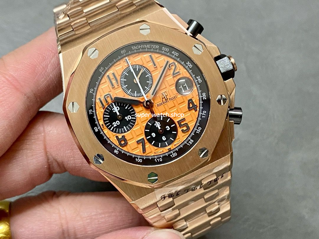 APF Factory Audemars Piguet Royal Oak Offshore Chronograph 26470OR.OO.1000OR.01 42mm Full Rose Gold Orange Dial - Image 2