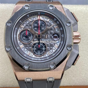 APF Factory Audemars Piguet Royal Oak Offshore Chronograph 26568OM.OO.A004CA.01 44mm Rose Gold Rubber Strap Grey Dial
